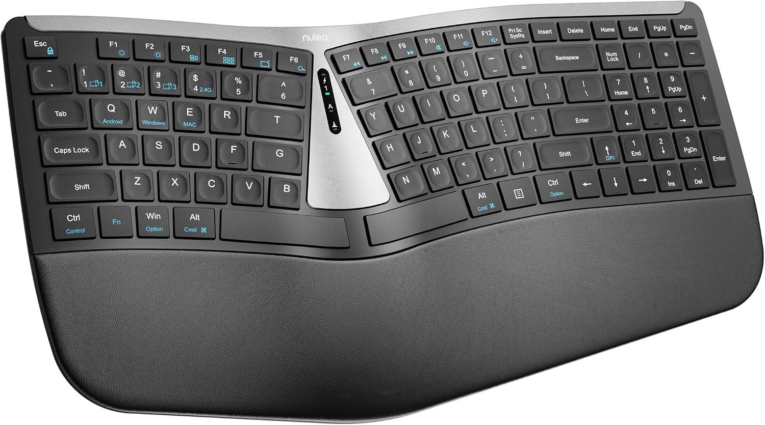 Nulea RT07B Wireless Ergonomic Keyboard: Split Keyboard, Wrist Rest, Bluetooth