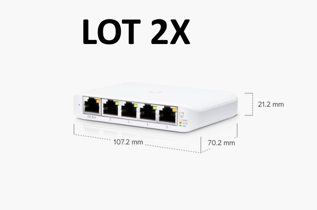 New Lot 2x Ubiquiti USW-Flex-Mini UniFi 5 Port Managed GbE Network Switch PoE