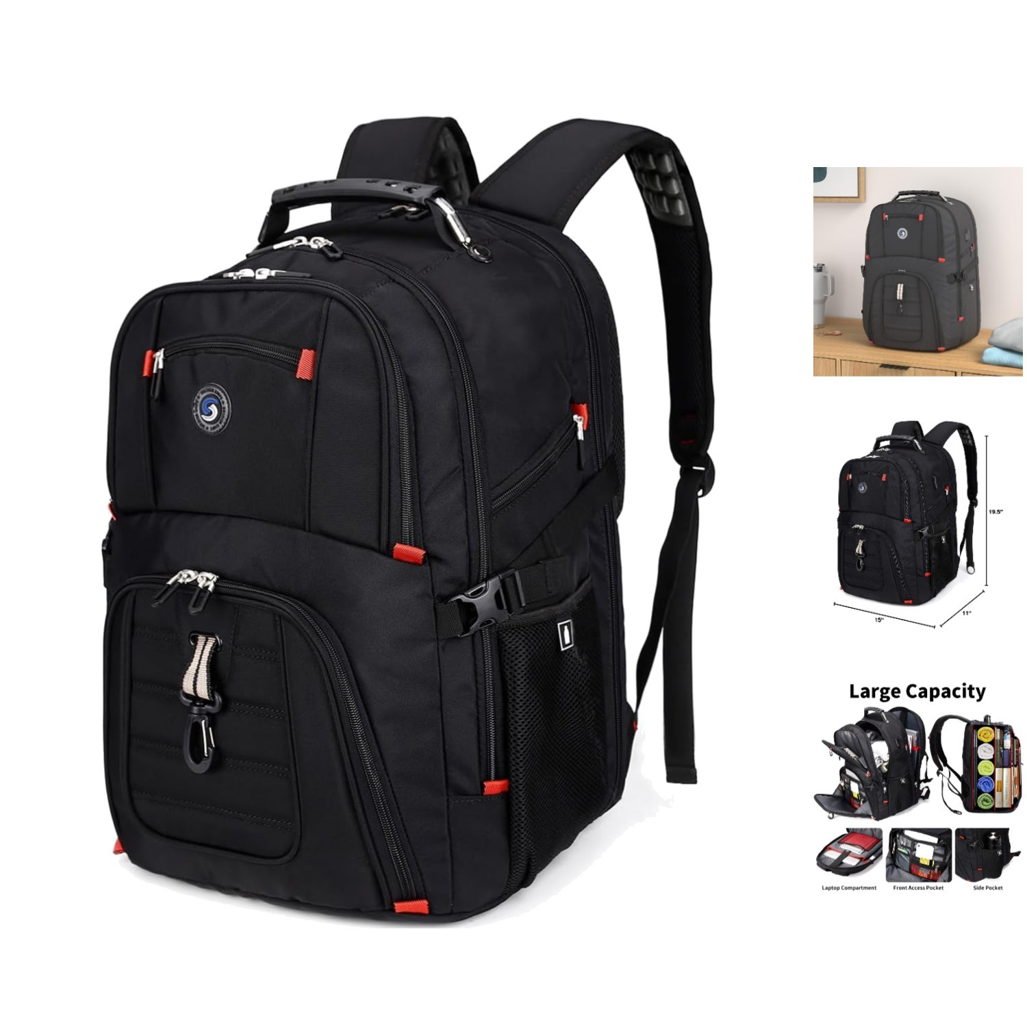 Stylish 50L Laptop Travel Backpack with Combination Lock - Perfect for School