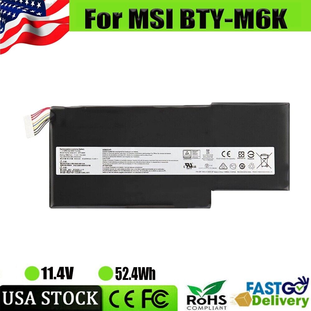 52.4WH BTY-M6K BATTERY FOR MSI GF63 THIN 8RB 8RC 8RD 9SC 9SCXR 10SCSR 10SCXR US