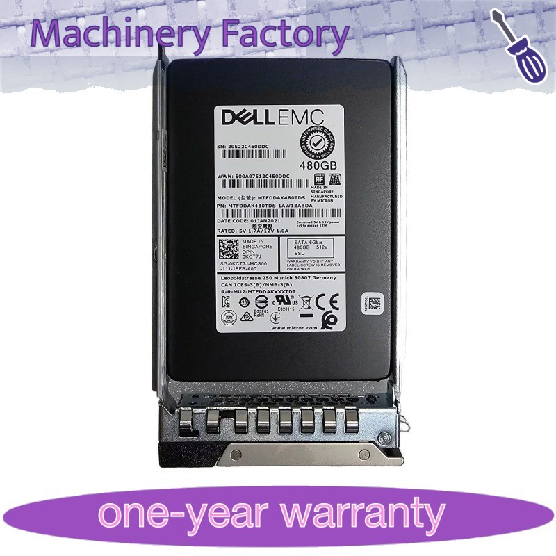Used KCT7J 0KCT7J Dell EMC Micron MTFDDAK480TDS 480GB 6Gbps SATA 2.5" SSD G14 KI