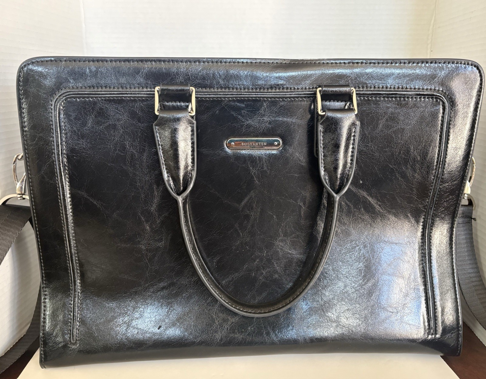 BOSTANTEN Women's Leather Briefcase for 15.6 Inch Laptop Vintage Work Bag