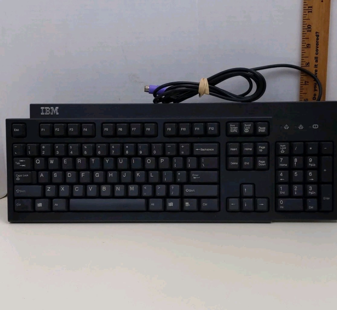 IBM KB-9910 PS2 Keyboard Black Full Size Wired OEM 37L2551 Classic PC Tested