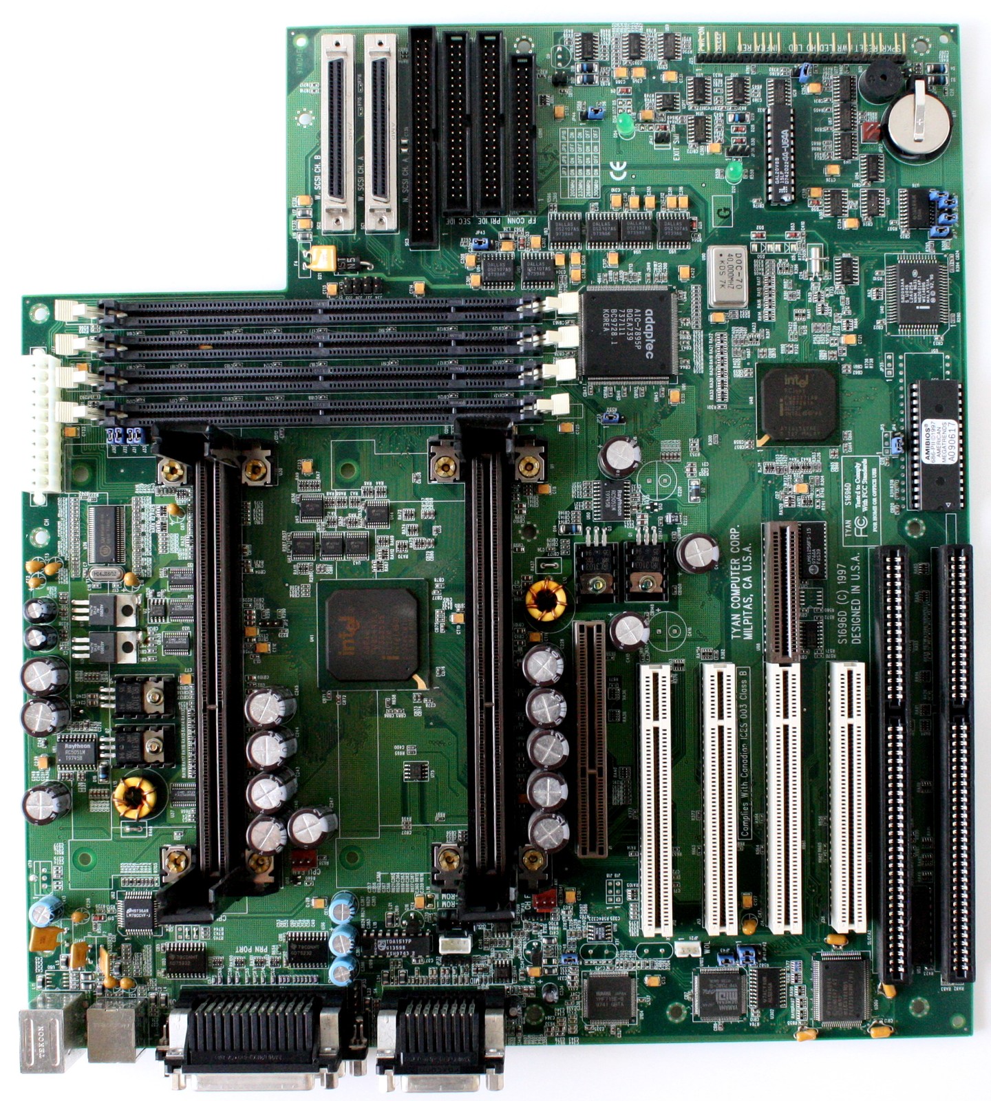 Motherboard tyan , s1696d , dual slot 1 2x isa, 4x pci, 1x agp, scsi 1x50 and 2