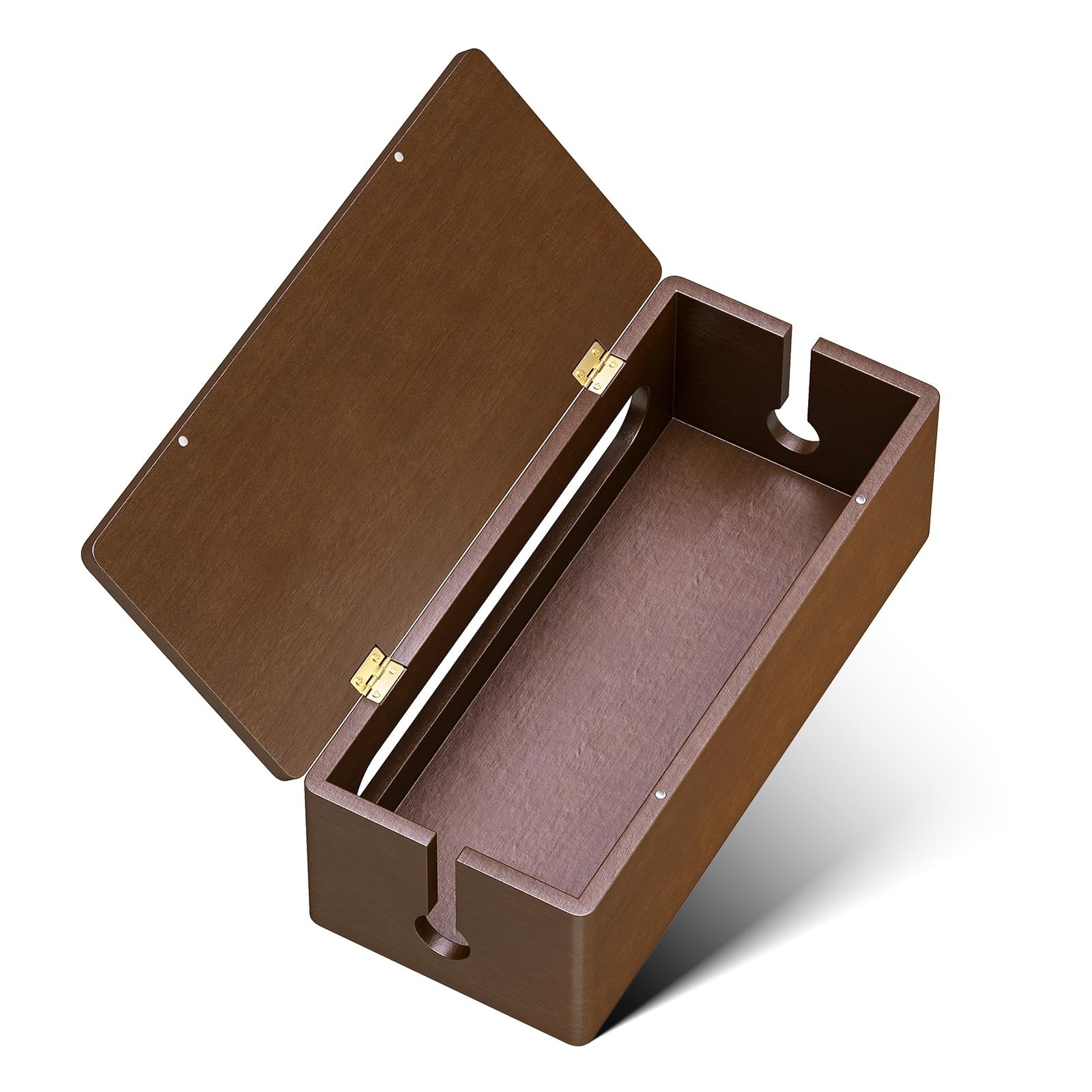 New Best YECAYE Solid Wood Cable Management Box, Walnut Color Organizer Box with