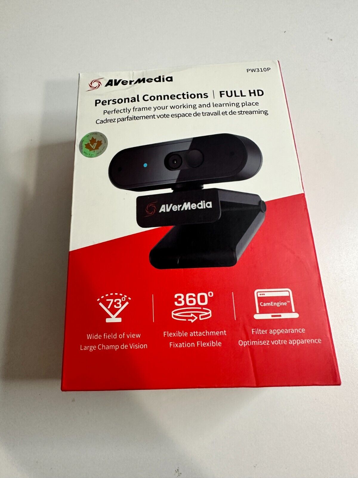 AVerMedia CAM 310P Webcam - Full 1080p HD Camera PW310P *Open Box*