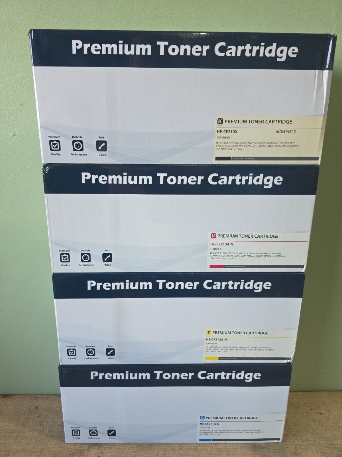CF210X  CF211A CF212A CF213A Toner Cartridge Lot Laserjet Pro 200 Cannon New