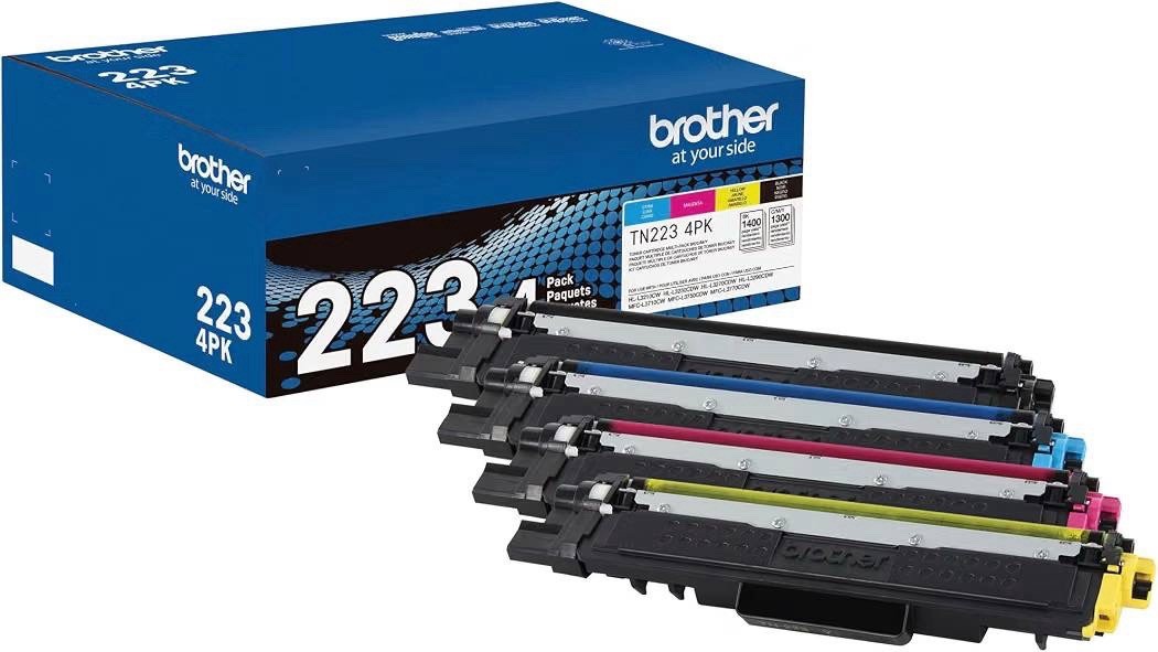 Brother TN223 4PK Genuine Toner Cartridges Black Cyan Magenta Yellow