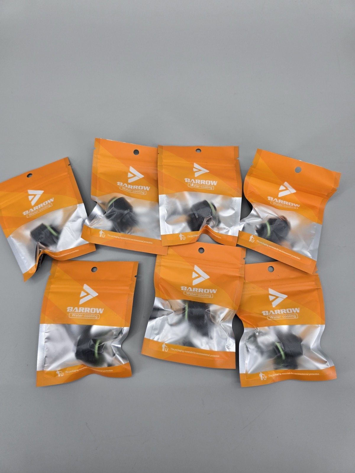 Lot of 7 Barrow THKN-3/8-V4 G1/4 10x16mm Soft Tube Compression Fittings Black