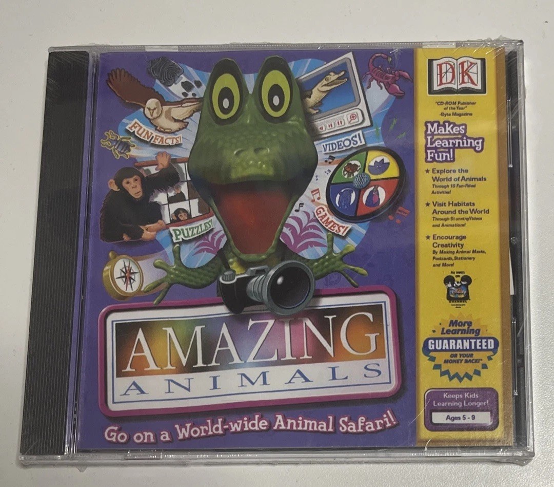 NOS Amazing Animals DK CD-ROM Interactive Learning ages 5-9 New Factory Sealed 