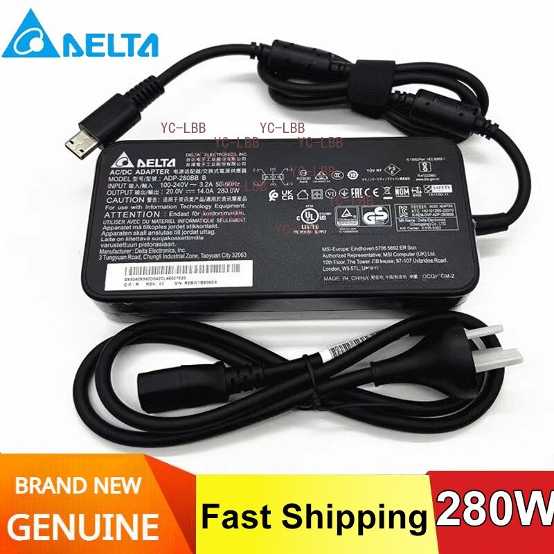 ADP-280BB B 20V 14A MSI Clevo Charger Original DELTA AC DC Adapter