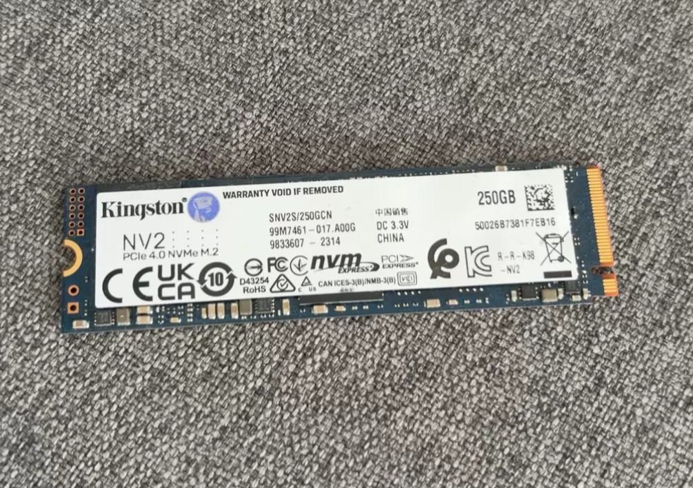 Kingston NV2 250GB M.2 NVMe PCI‑E 4.0 x4 2280 Desktop Laptop Internal SSD Drive