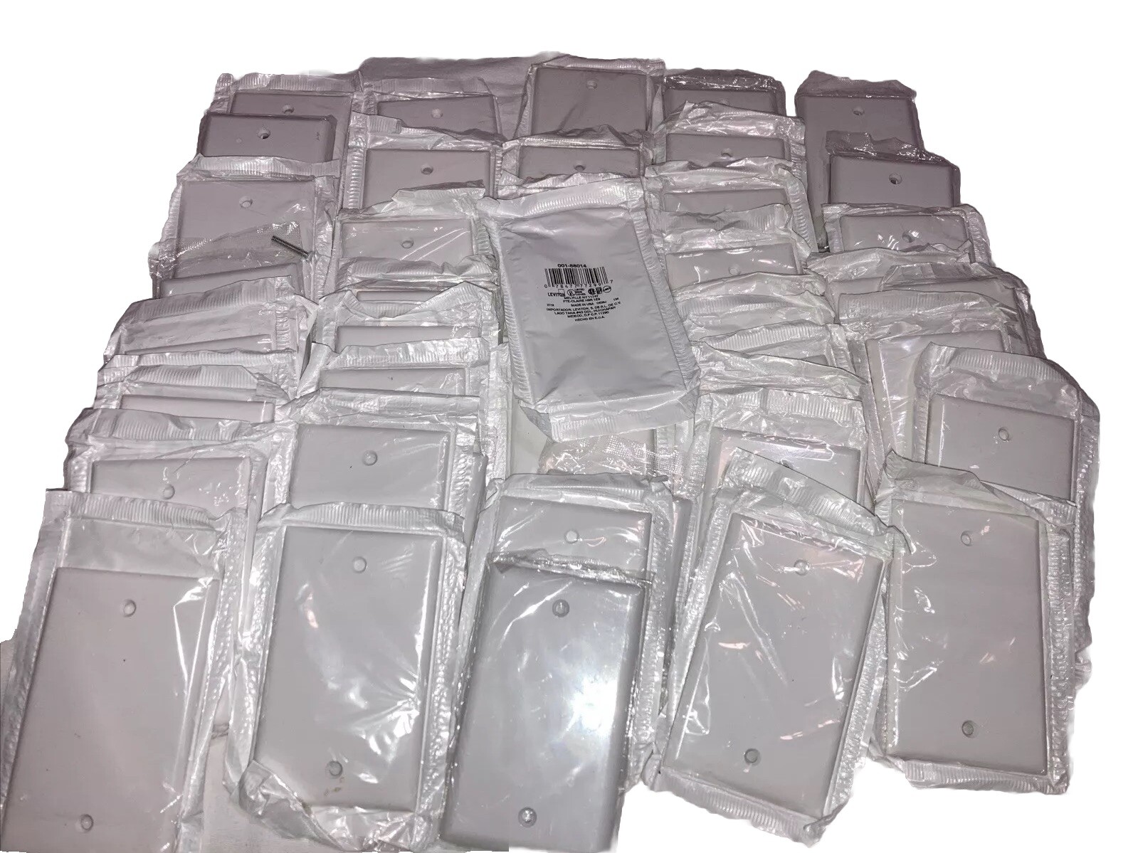 Lot Of 48 Leviton White Residential Blank Cover Wallplate Box Mount 001-88014