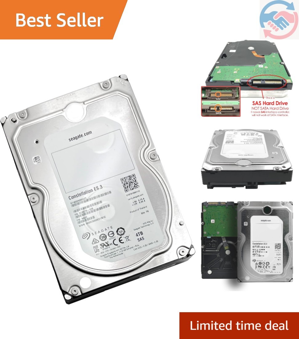 Enterprise Capacity 3.5 HDD Constellation ES 4TB 7200RPM 6Gbps SAS 128 MB Cac...