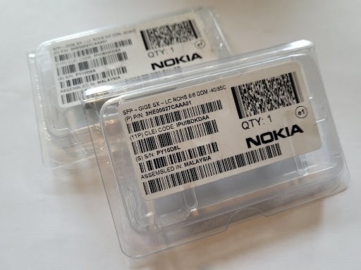 LOT OF 2 - NOKIA SFP-GIGE SX-LC ROHS 6/6 DDM-40/85C 3HE00027CAAA01 TRASCEIVER MO