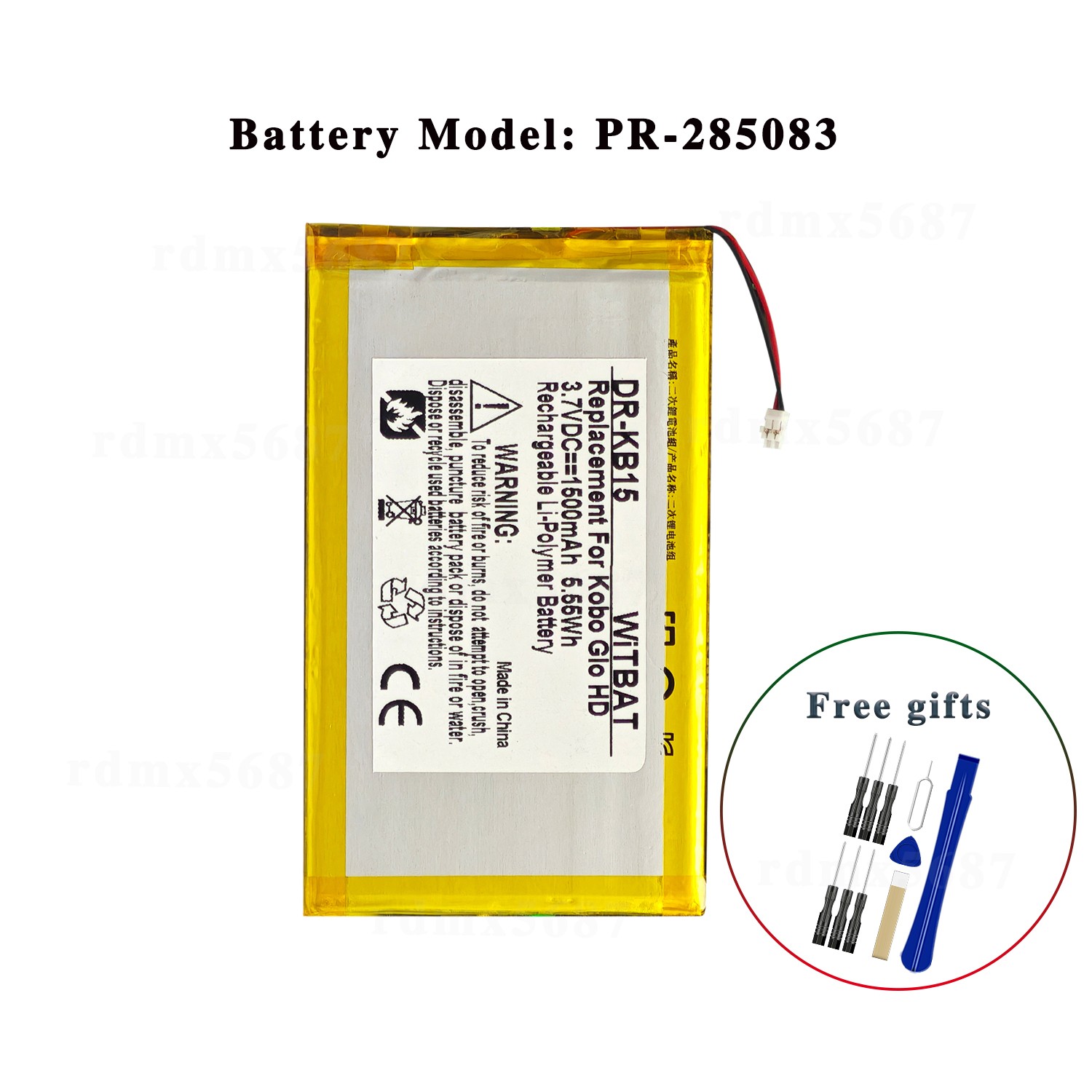 For BNRV510 E-book HD H2O Kobo Glo HD 6” PR-284983N PR-285083 1PC New Battery