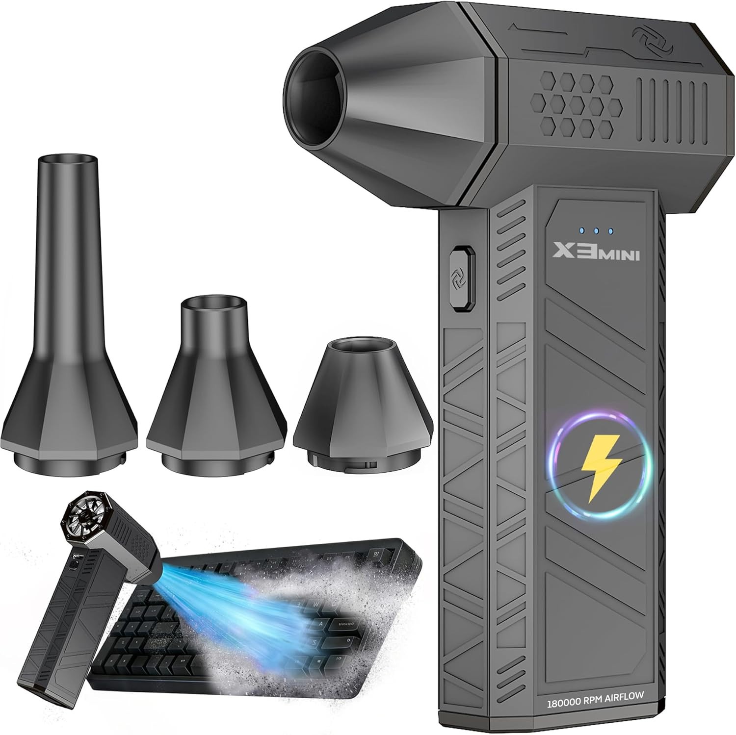 KONPAYDE X3 Mini Compressed Air Duster 180000RPM Electric Air Duster NEW SEALED
