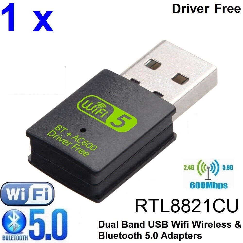 Lot 10 x 2in1 AC600 Mini USB WiFi + Bluetooth 5.0 Adapter Dual Band 2.4G & 5.8G