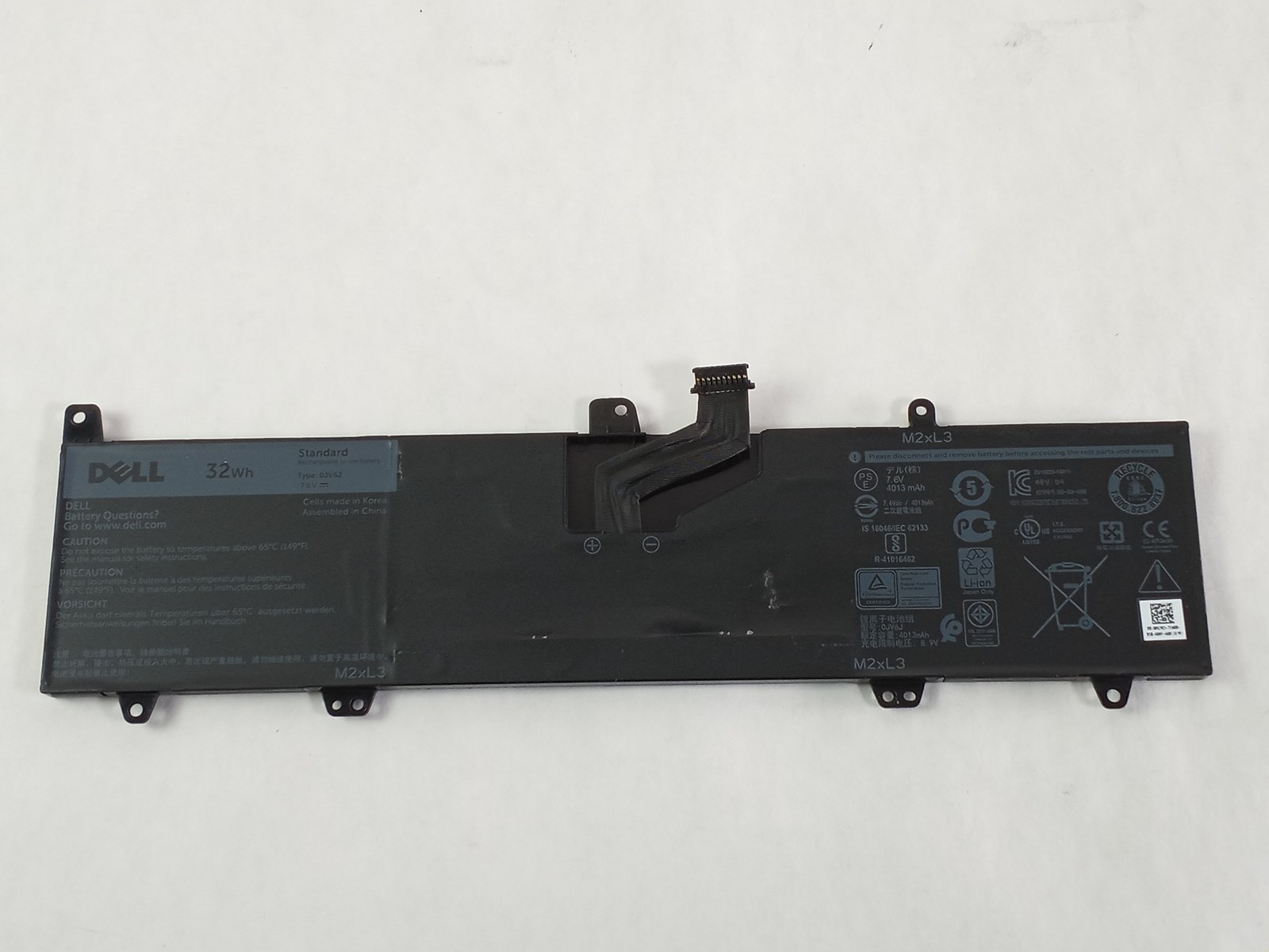 Lot of 2 Dell Inspiron 11 3168 4013mAh 32WHr 7.6V 2 Cell Laptop Battery 0JV6J