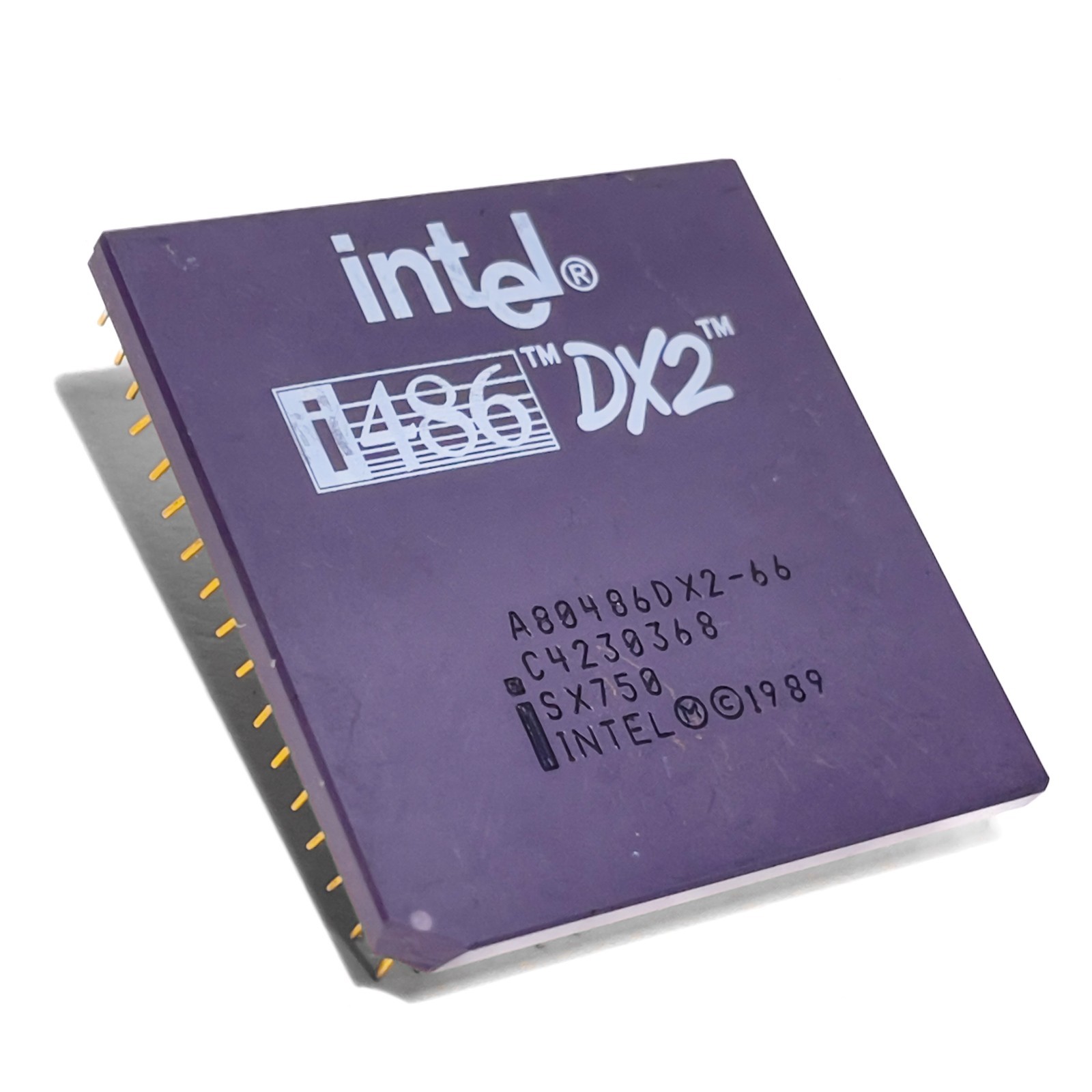 Intel i486 DX2-66 Ceramic PGA CPU Processor (A80486DX2-66 SX750) Vintage 1990s