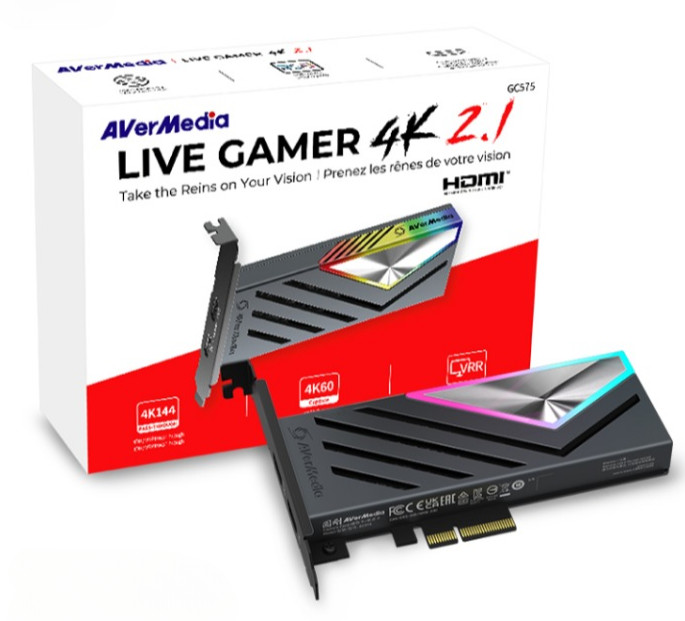 AVerMedia GC575 Live Gamer 4K 2.1 HDMI 2.1 PCIe Capture Card 4K144 HDR VRR OBS