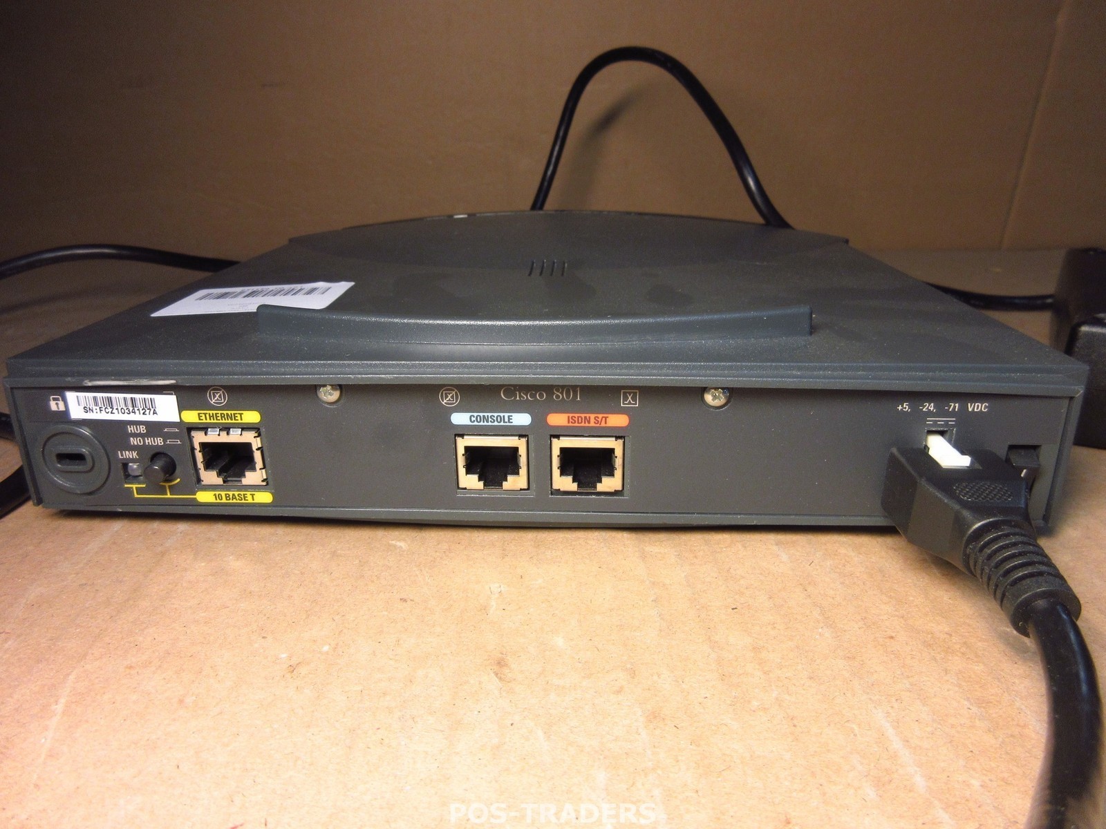 CISCO 801 800 SERIES 10 Base T SECURE BROADBAND ISDN S/T ROUTER - INCL PSU