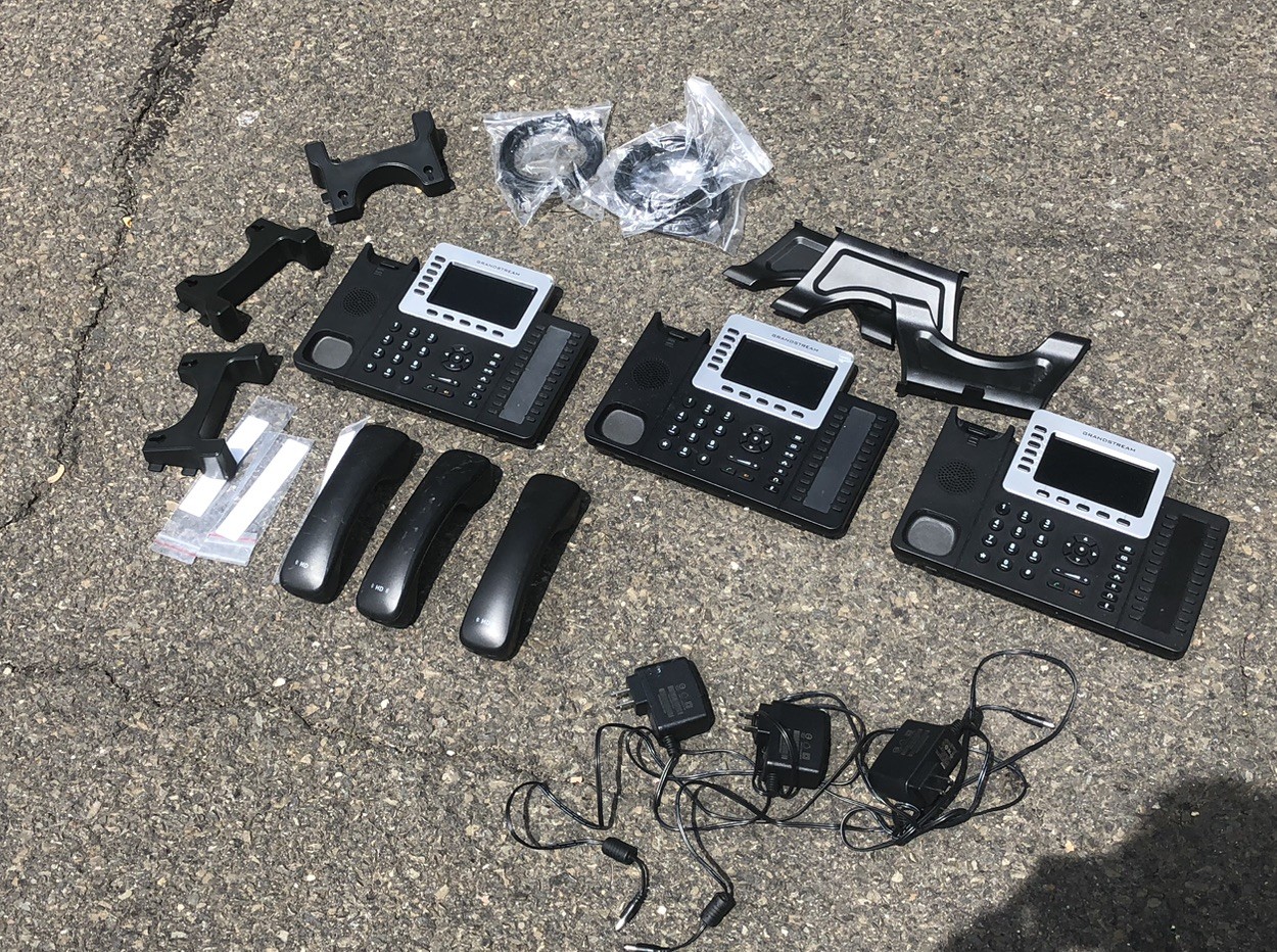 Lot of 3 - Grandstream GXP2160 6 Line HD IP Phone Color - Very Good