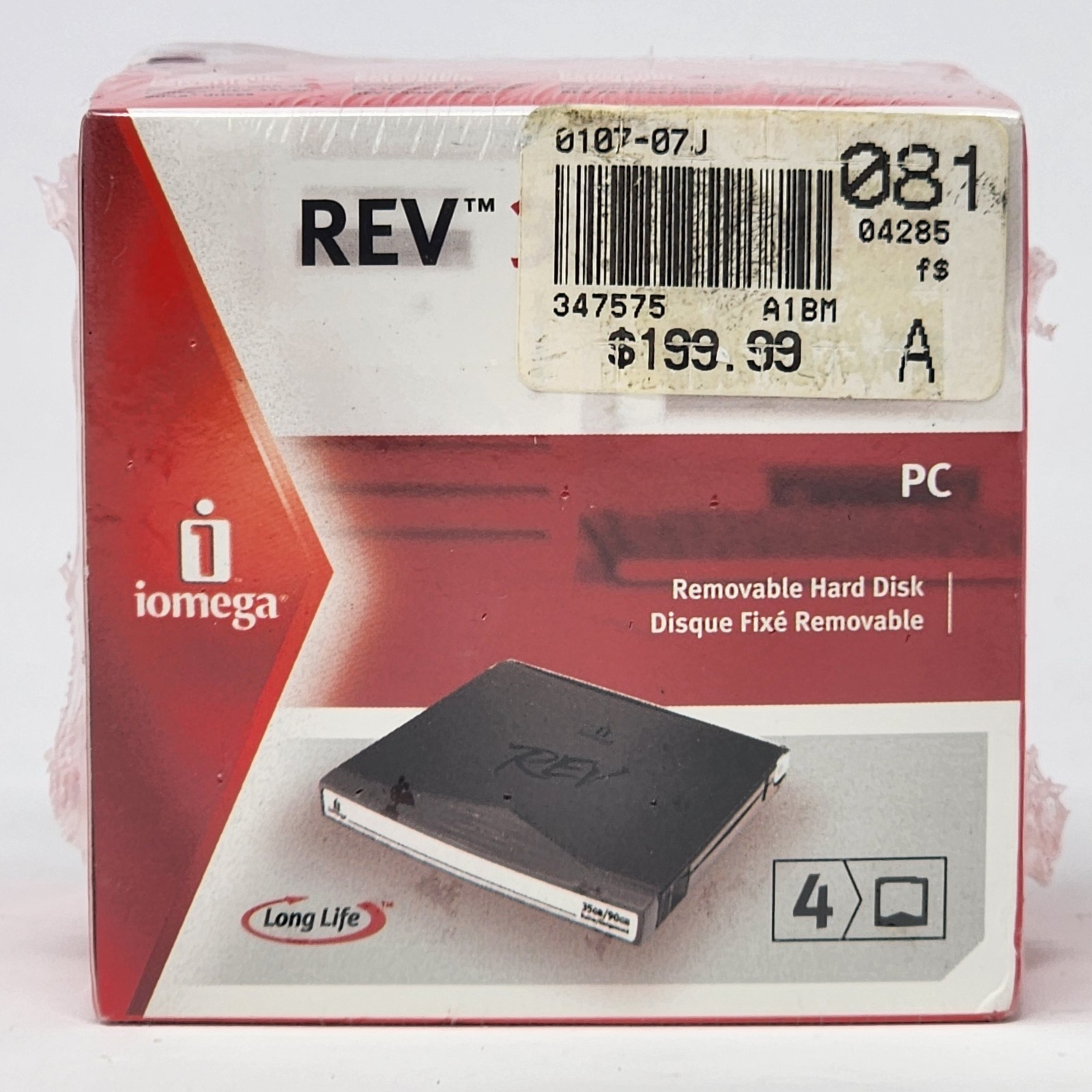 REV Disk 35GB/90GB iomega Removable Hard Disks 4 Pack discontinued NEW/SEALED