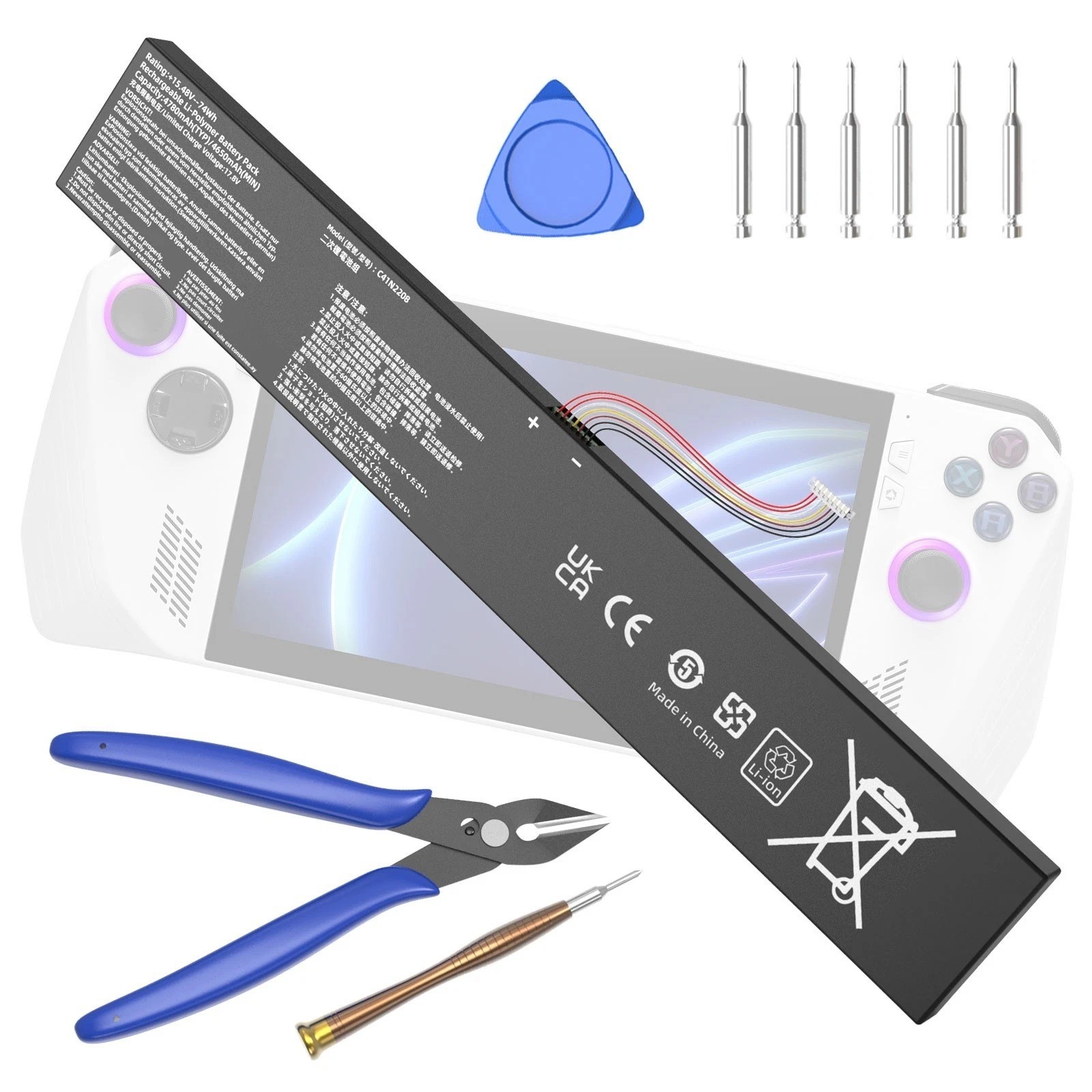 74Wh C41N2208 Expand Battery For Asus ROG Ally RC71L Gaming Handheld Player New