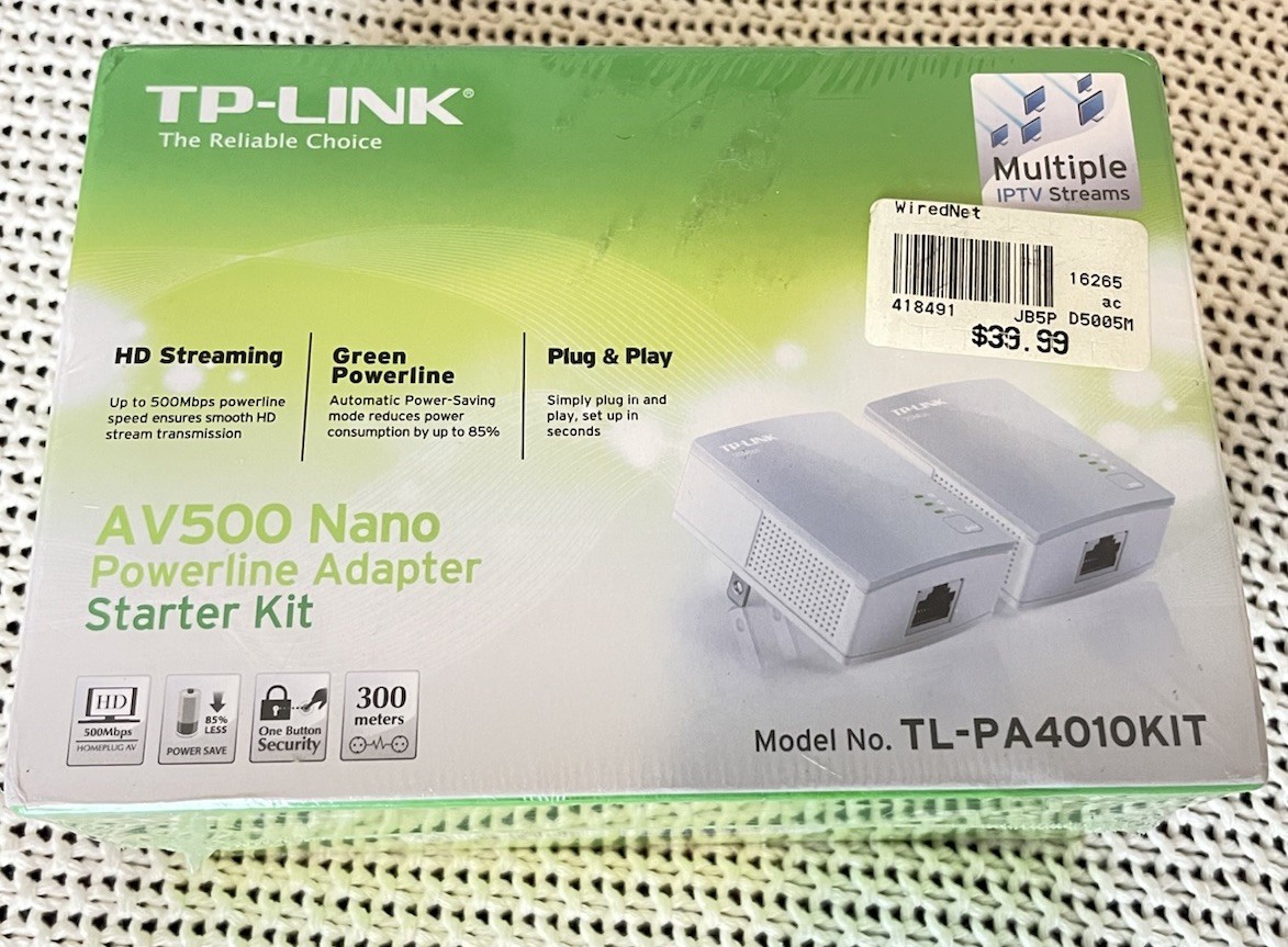 TP-Link AV500 Nano Powerline Starter Kit - White Sealed