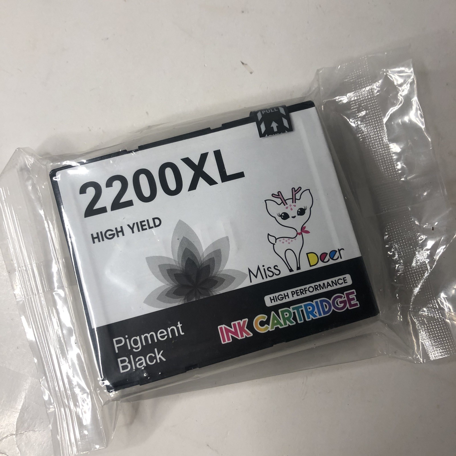 Miss Deer High Yield Performance 2200XL Pigment Black Ink Cartridge New