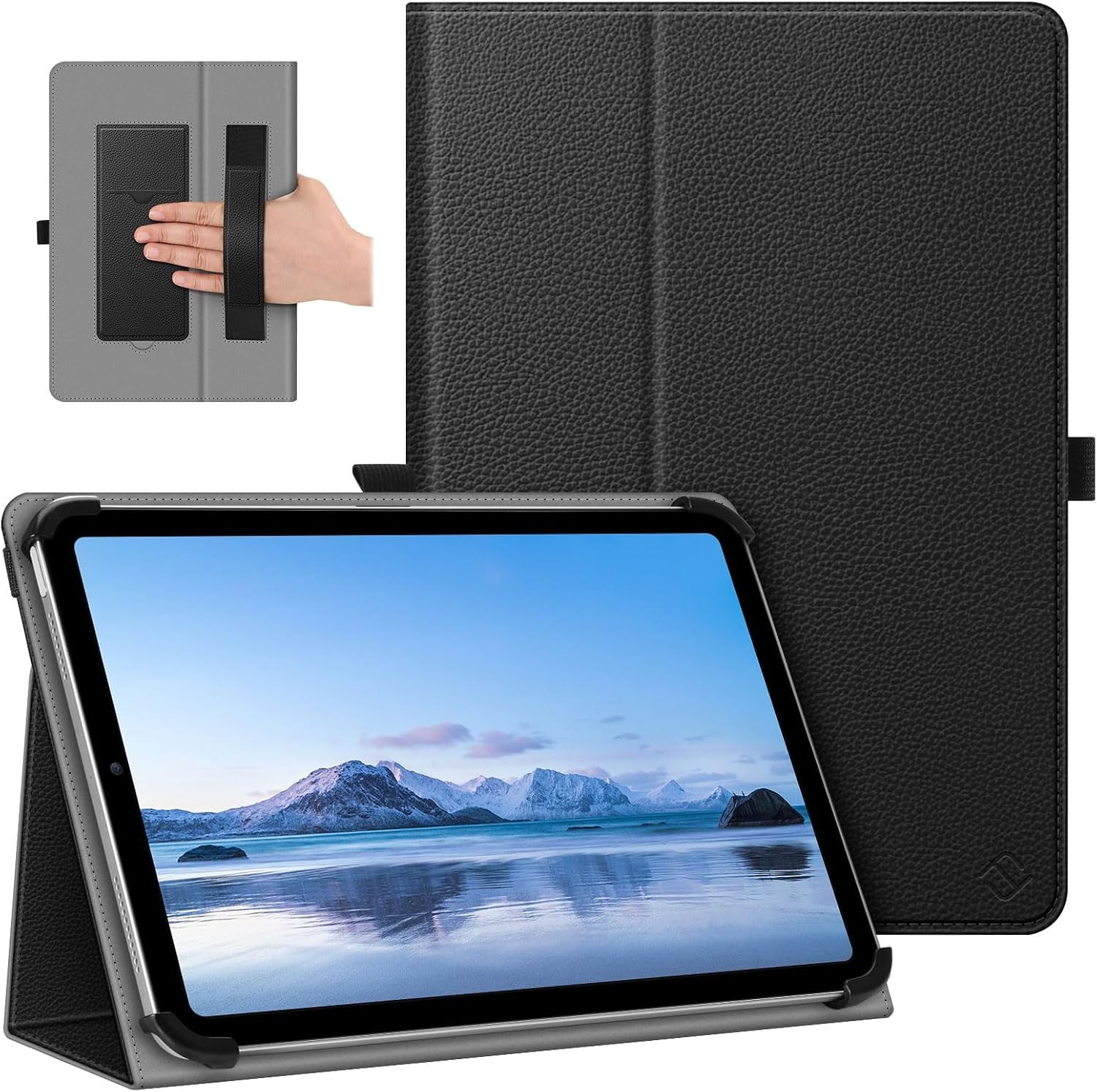 Universal 9-11 inch Tablet Case Folio Stand Cover with Hand Strap and Card Slot