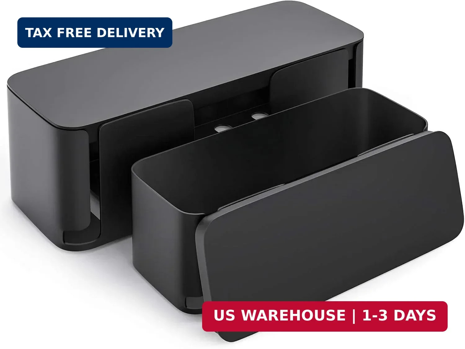 YECAYE 2 Pack Cable Management Box, Pet Friendly Cable Box Organizer for Home &