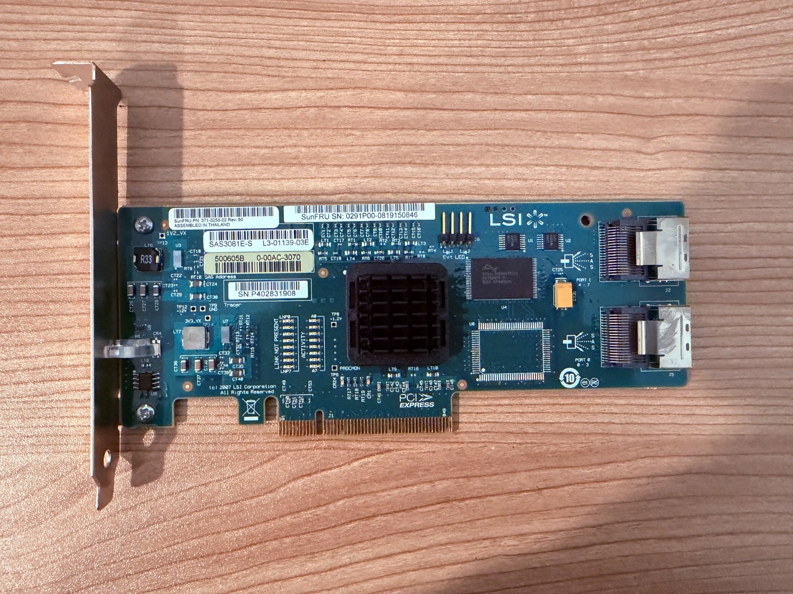 SUN 371-3255-02 LSI SAS3081E-S L3-01139-03E 0291P00 PCI-E RAID CONTROLLER