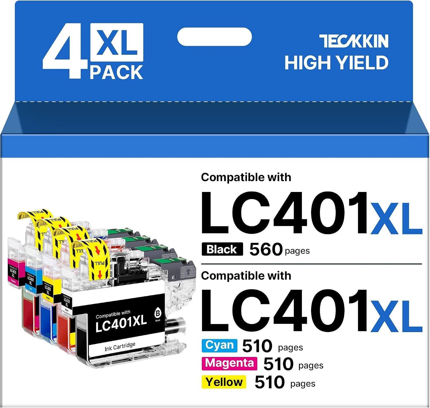  LC401 LC401XL Ink Cartridges Work for MFC-J1010DW MFC-J1170DW MFC