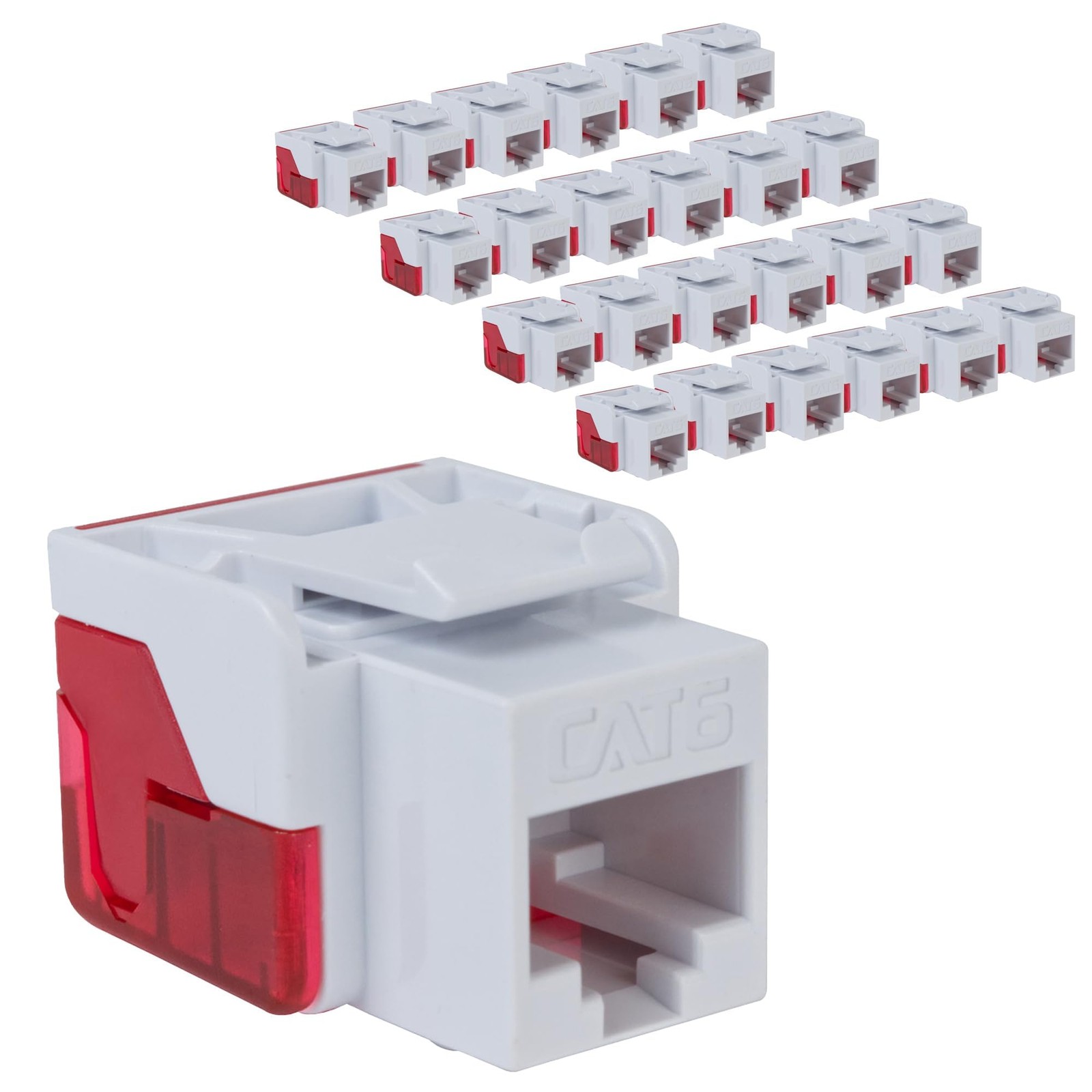ICC CAT6 Keystone Jack with Inline IDC No Pair Split Wiring Pack of 25, White