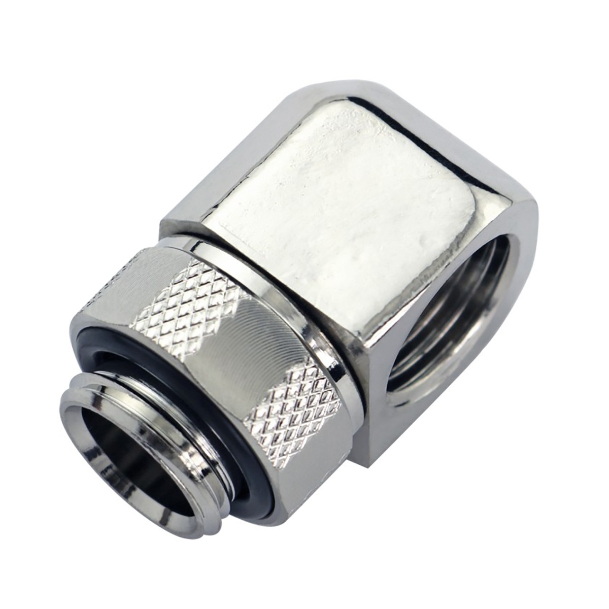 Koolance Swiveling 90 Degree Elbow Fitting, Nickel