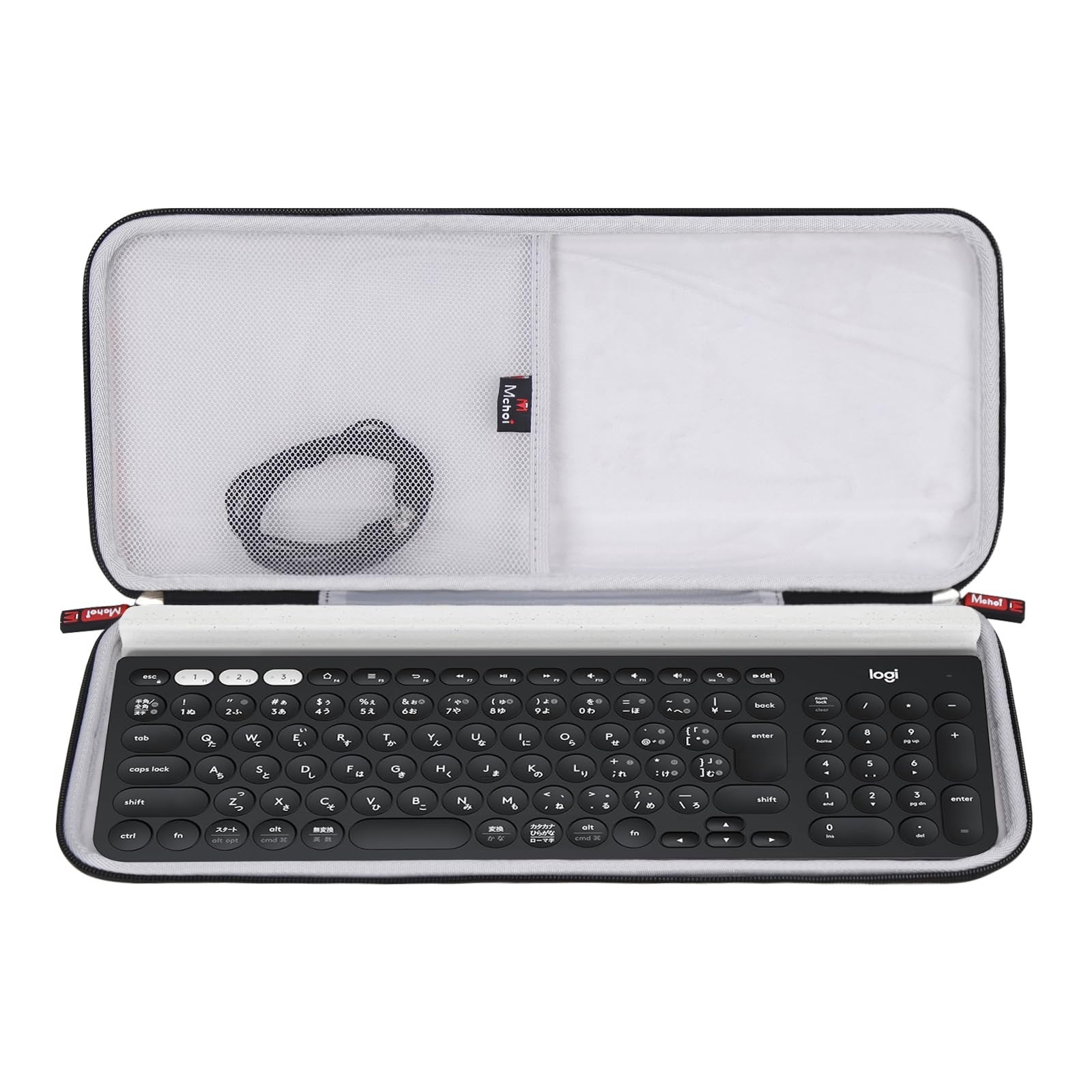 Waterproof Shockproof Hard Case for Logitech K780 Wireless Keyboard - Black Grey