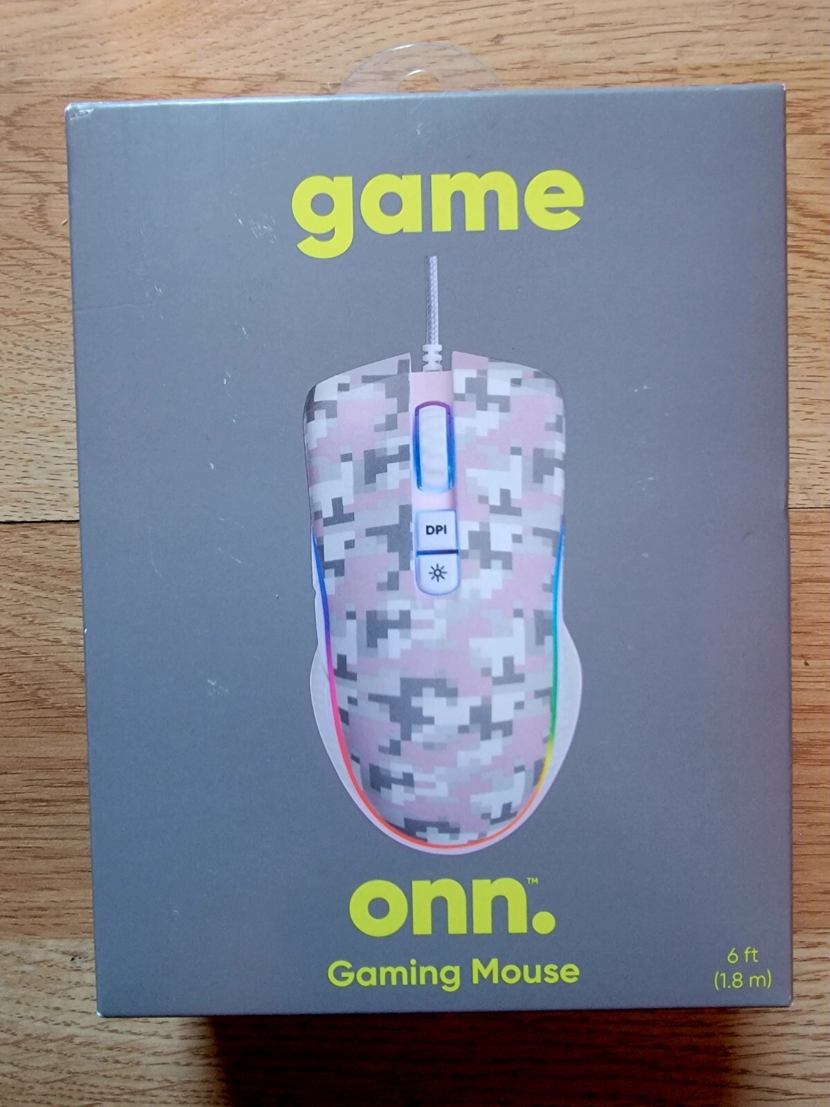 NEW Game Onn. Gaming Mouse USB LED Lighting 6 ft. Pink Gray Camoflauge-LOT OF 15