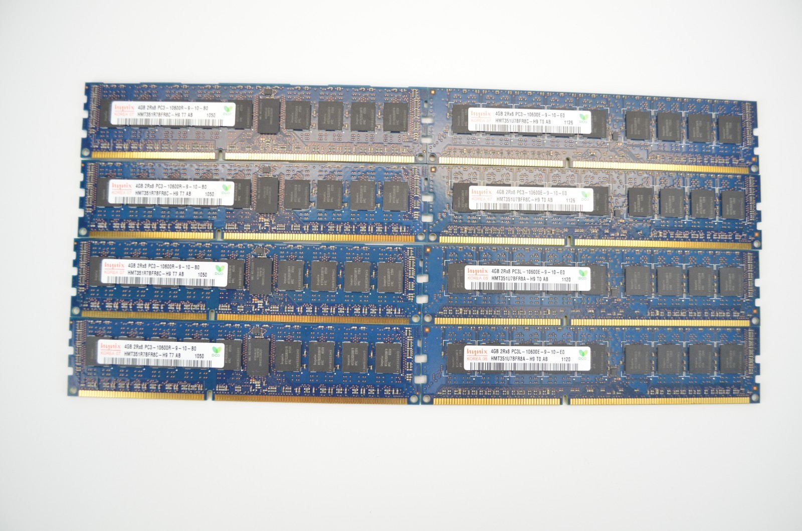 (Lot of 8) 4GB Hynix 2Rx8 PC3-10600R DDR3-1333 ECC REG RDIMM Server Memory RAM