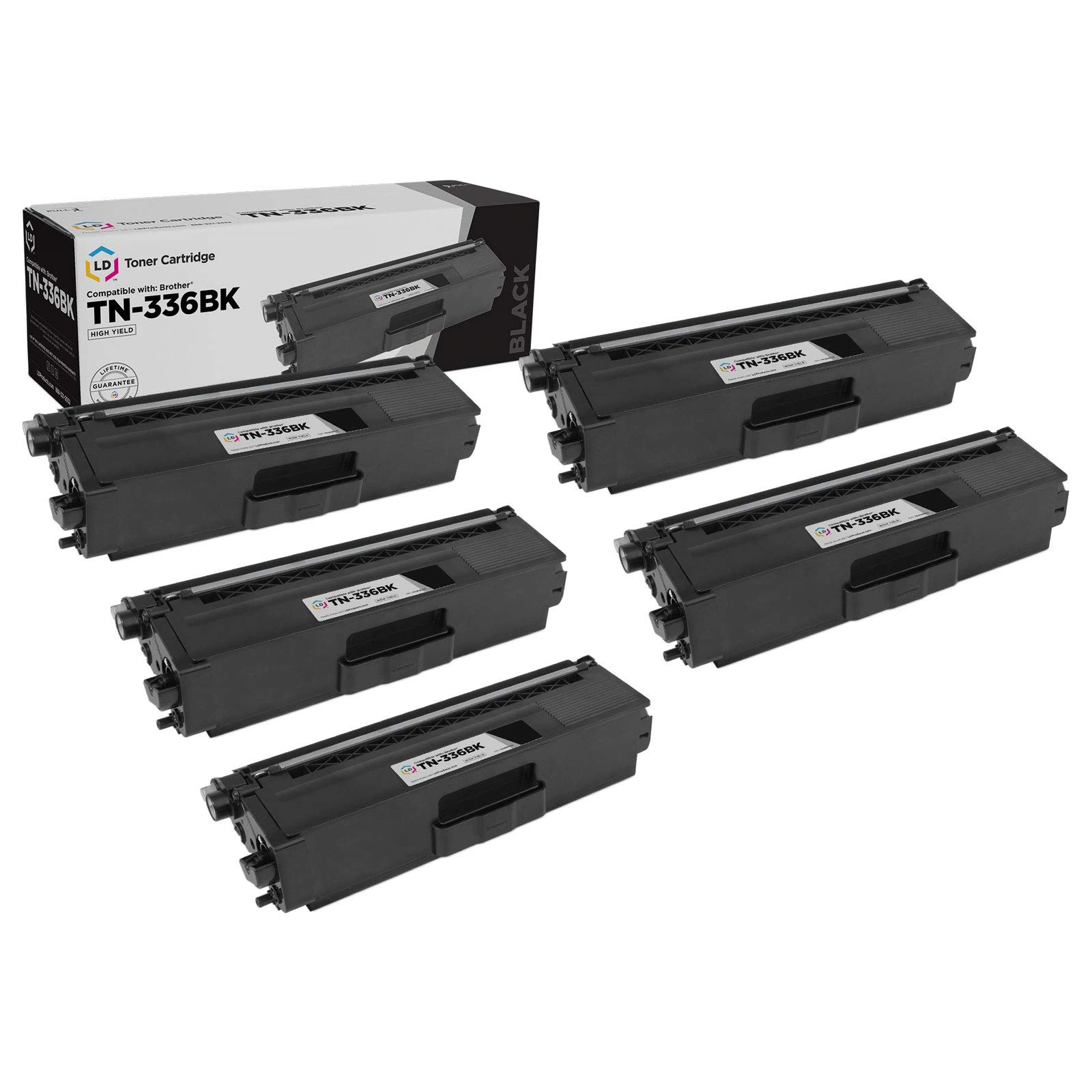 LD for Brother TN336BK 5pk HY Black HL-L8250CDN L8350CDW L8600CDW L8850C