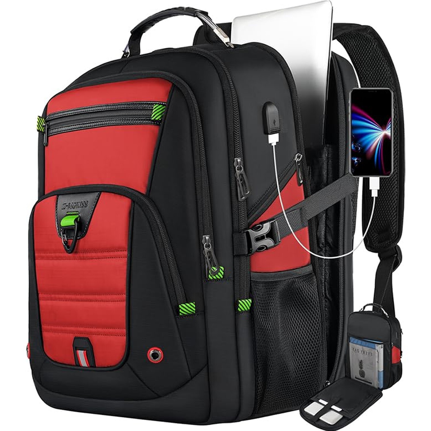 Z-MGKISS 52L Extra Large Laptop Backpack, Travel Computer Bag with USB Port, ...