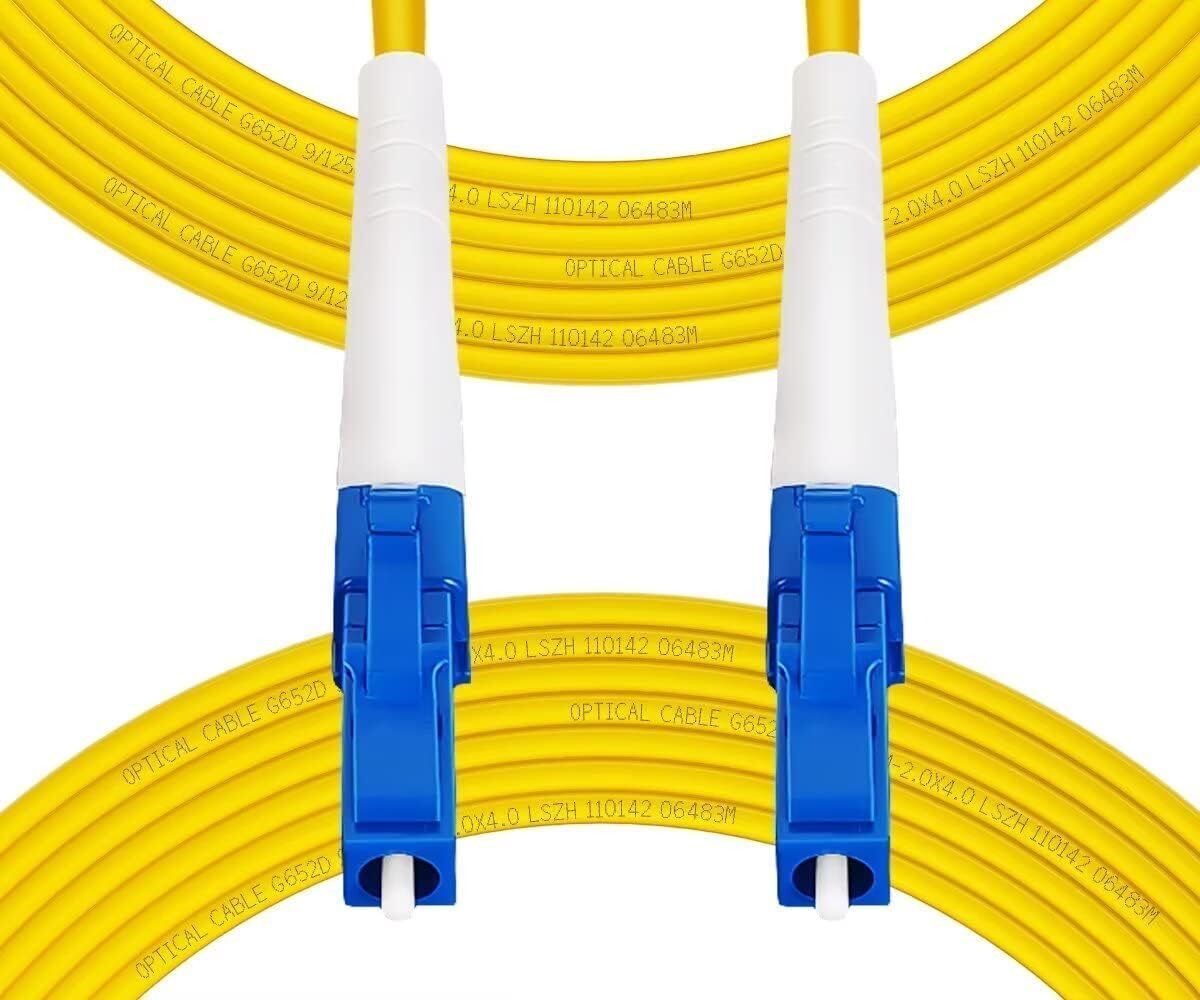 Fibergaga 0.5m(1.6ft) OS2 LC/UPC to LC/UPC Fiber Patch Cable Multimode Duplex Le