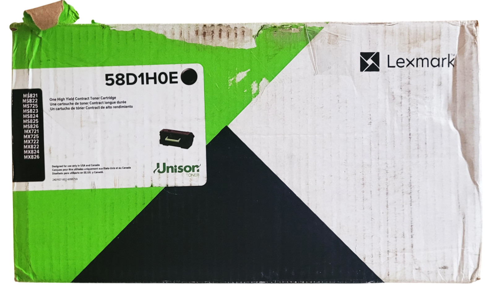 Lexmark 58D1H0E High Yield Toner Cartridge New Sealed with Open Rough Box