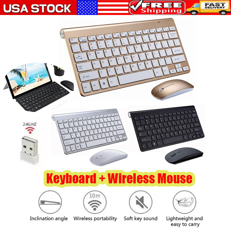 1-3 Mini Wireless Keyboard And Mouse Set Waterproof 2.4G For Mac PC Computer lot