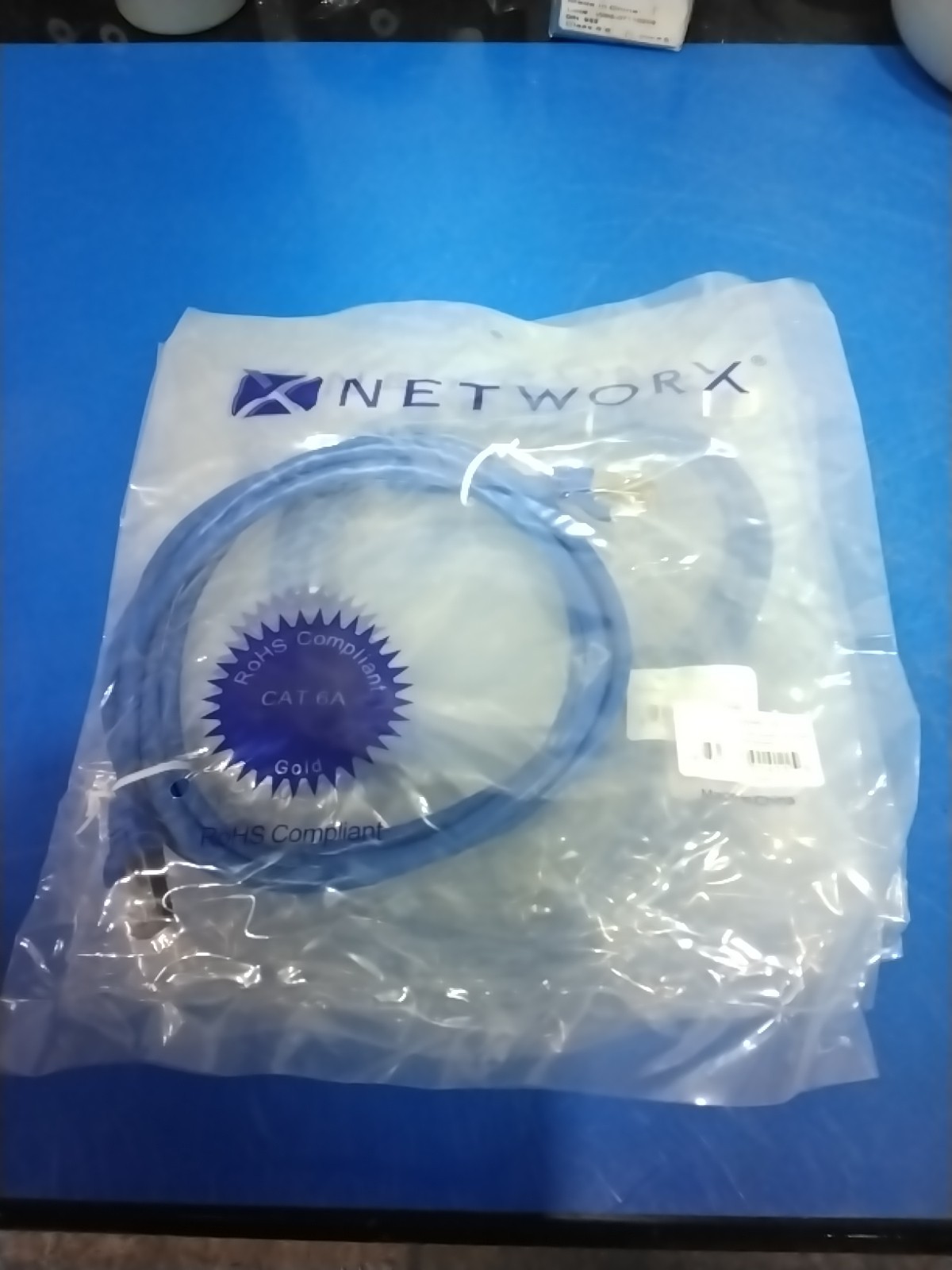Networx PC-CAT6ABBL-007 7ft Blue Stranded Patch Cable Booted, Lot Of 5