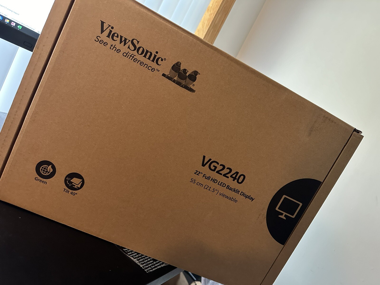ViewSonic VG2240 22" 1080p Ergonomic 40-Degree Tilt Monitor HDMI, DP, and VGA