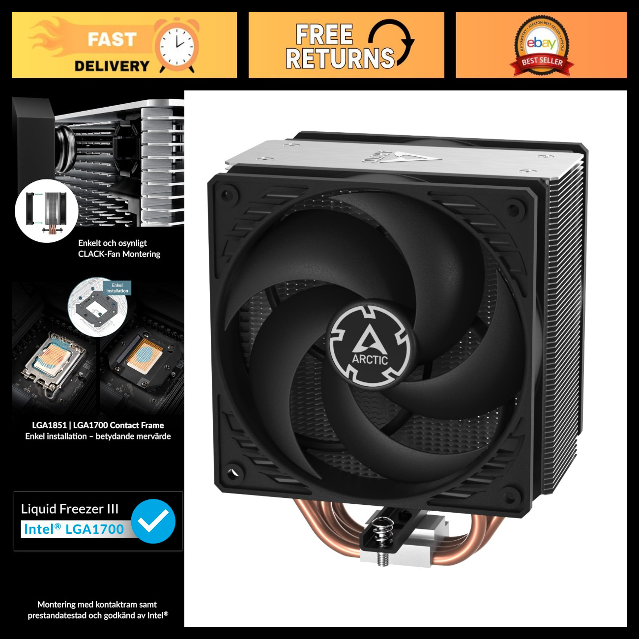 High-Performance CPU Cooler - Single Tower, Push-Pull Fans, 4 Heatpipes, MX-6 Co