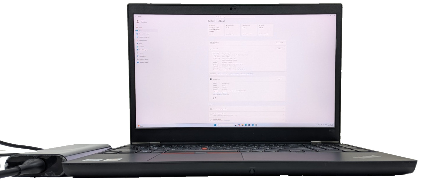 Lenovo ThinkPad P15v Gen 1 - i7 6 Core 16GB 512SSD NVIDIA Quadro P620 Grade A-