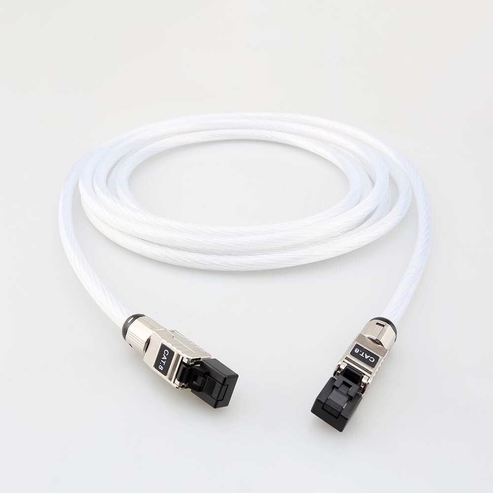 OCC Silver Plated HiFi Ethernet Cable High-speed Cat8 Network Cable for PC Route
